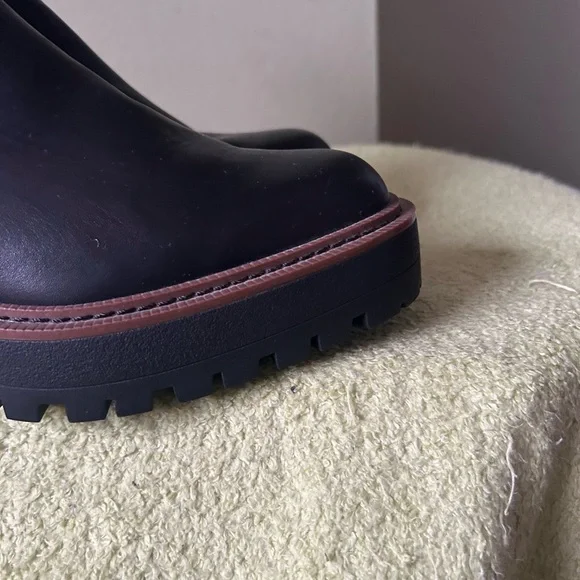 NWOB Sam Edelman Black Leather Ankle Boots Sz 8.5 - Picture 4 of 14